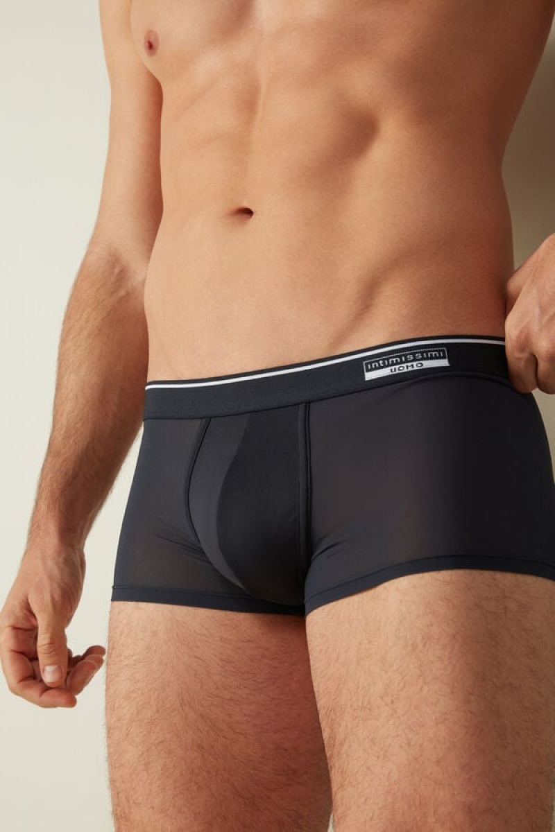 Boxer Barbati Intimissimi Super Fresh Micro-mesh Albastri | RO LH2593