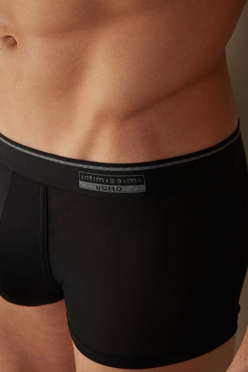 Boxer Barbati Intimissimi Super Fresh Micro-mesh Negrii | RO KI2594