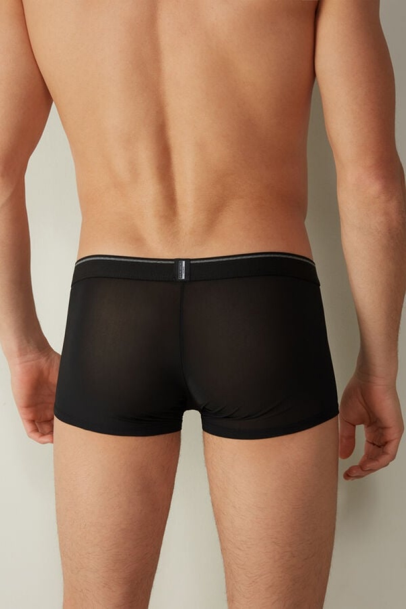 Boxer Barbati Intimissimi Super Fresh Micro-mesh Negrii | RO KI2594