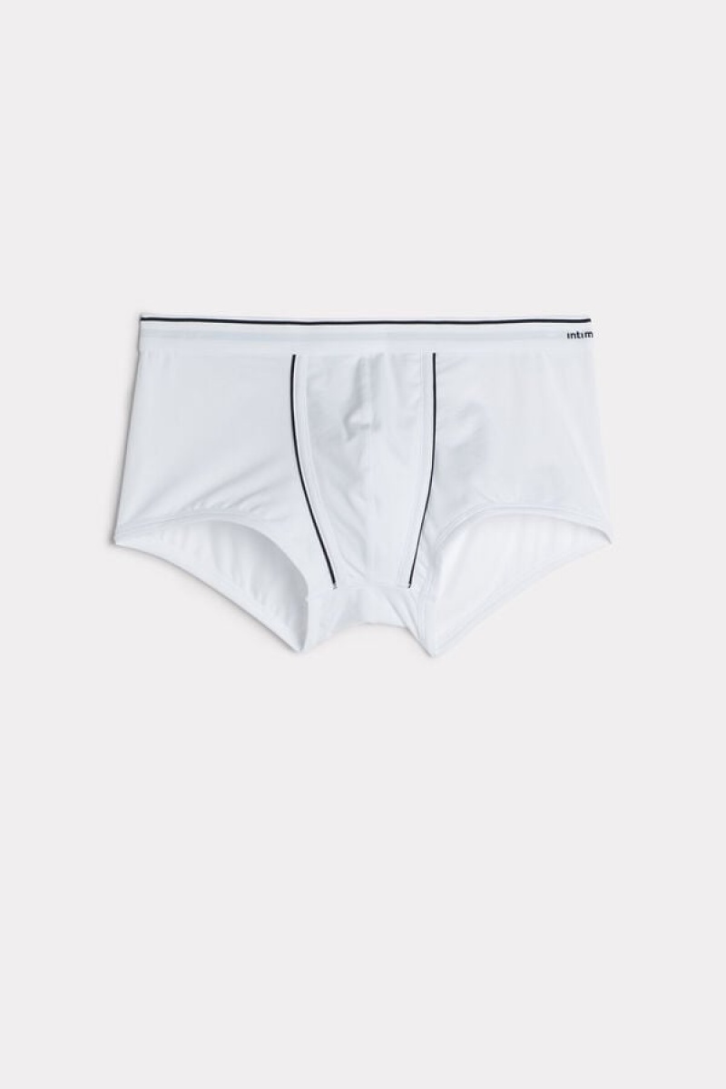 Boxer Barbati Intimissimi Supima® Bumbac Albi Albastri | RO OR2577