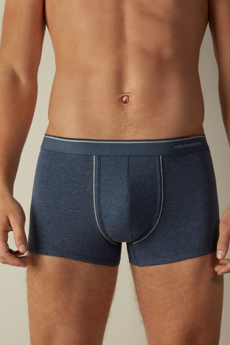 Boxer Barbati Intimissimi Supima® Bumbac Albastri Gri Deschis | RO UT2579