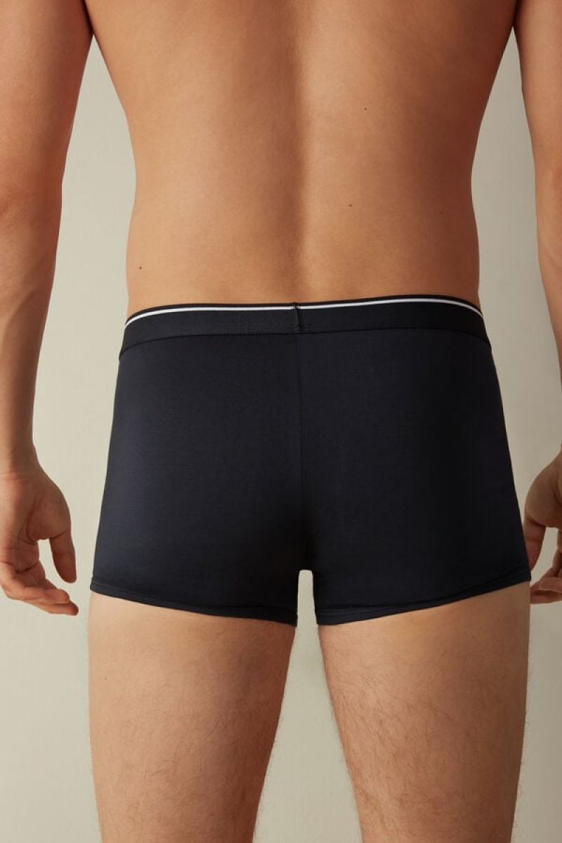 Boxer Barbati Intimissimi Supima® Bumbac Albastri Albi | RO GL2597