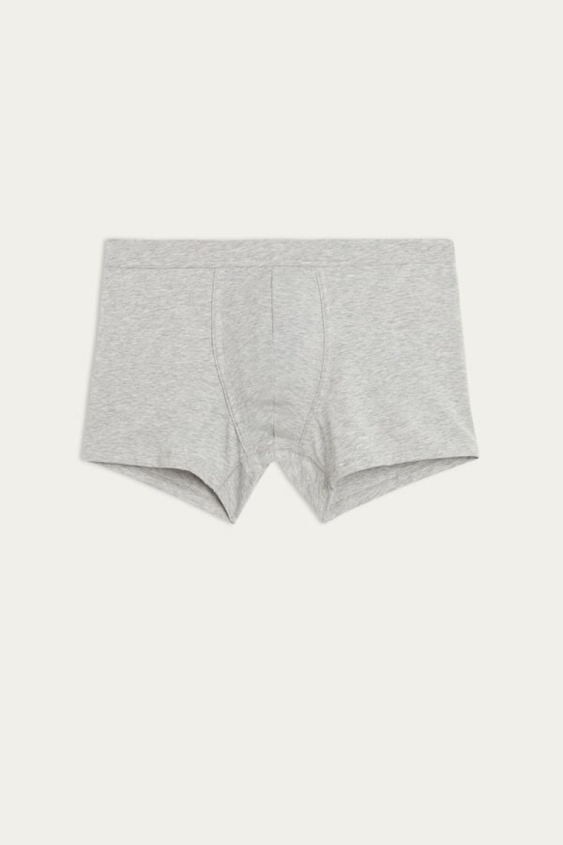 Boxer Barbati Intimissimi Supima® Bumbac Loose Fit Gri Deschis | RO DN2599