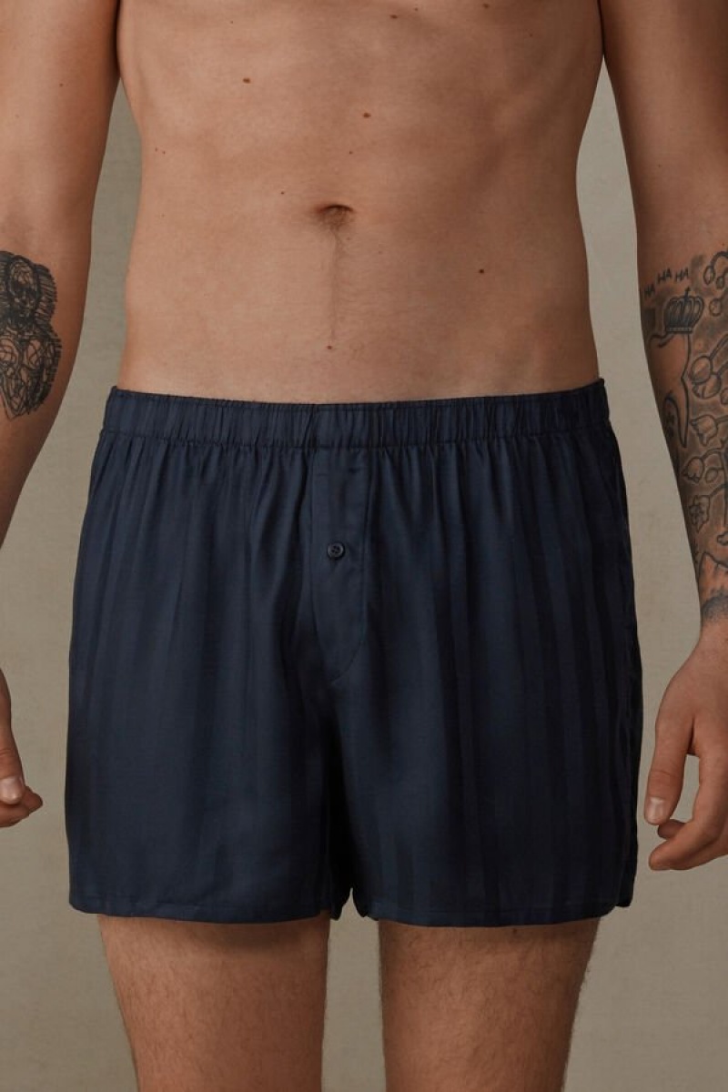 Boxer Barbati Intimissimi Woven Modal Albastri Inchis | RO EX2609