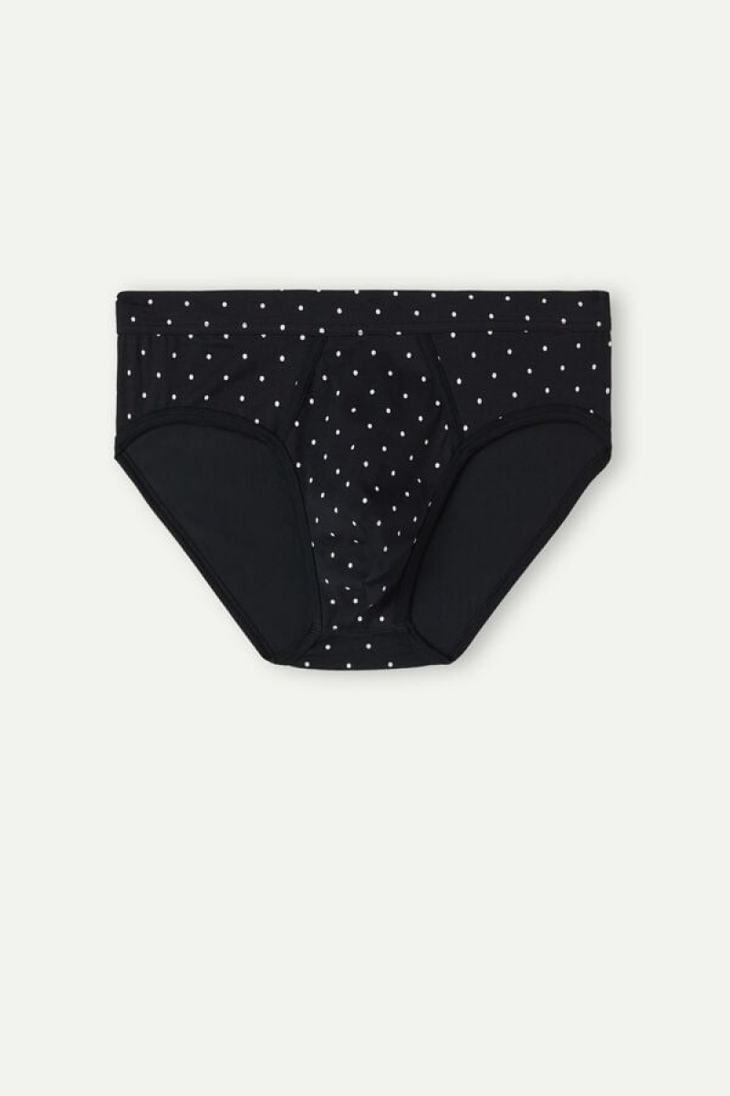 Chiloți Barbati Intimissimi Dotted in Stretch Supima® Bumbac Negrii | RO IS2720