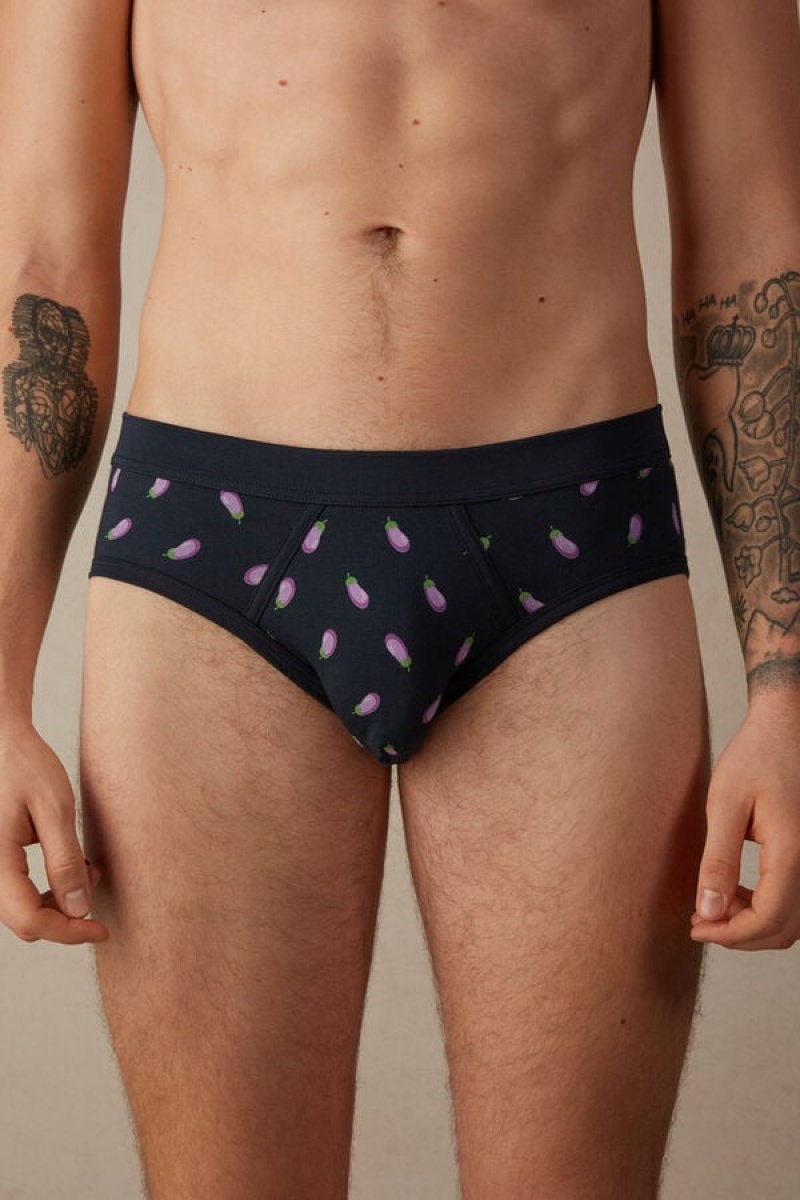 Chiloți Barbati Intimissimi Eggplant in Stretch Supima® Bumbac Albastri | RO YU2722