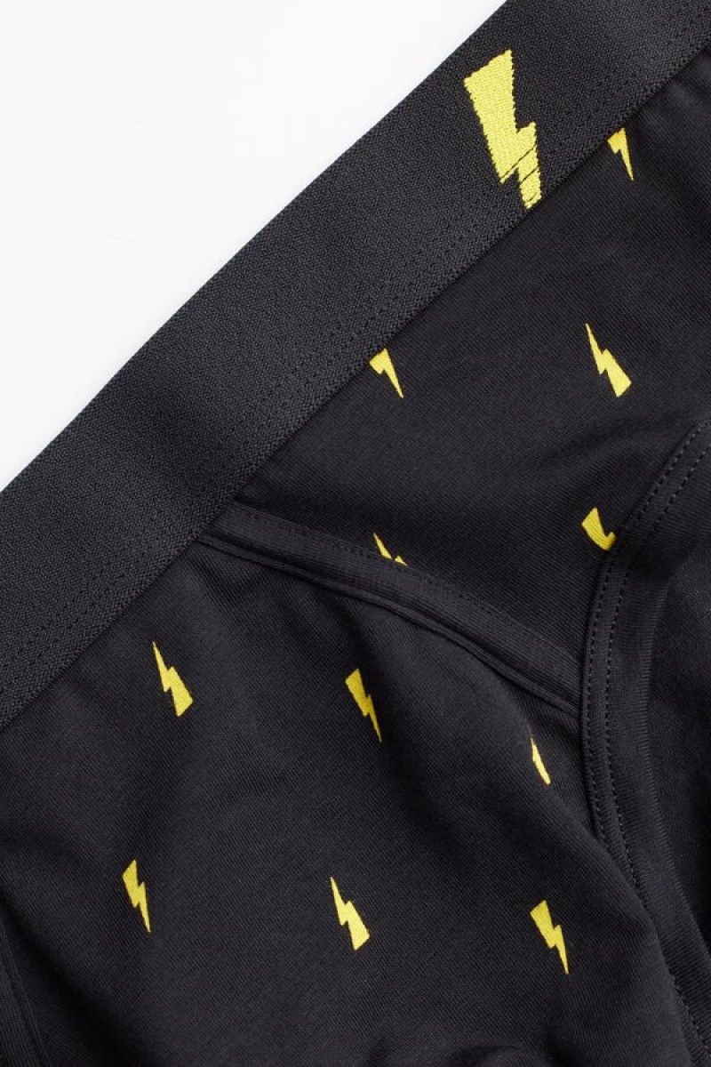 Chiloți Barbati Intimissimi Lightning Bolt in Stretch Supima® Bumbac Negrii | RO UT2721