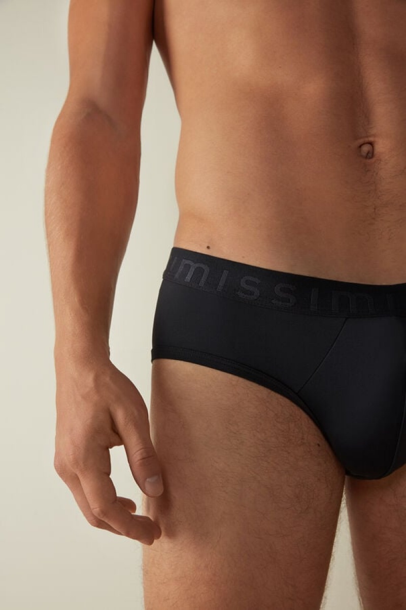 Chiloți Barbati Intimissimi Microfiber with Logo Detail Albastri | RO DN2670