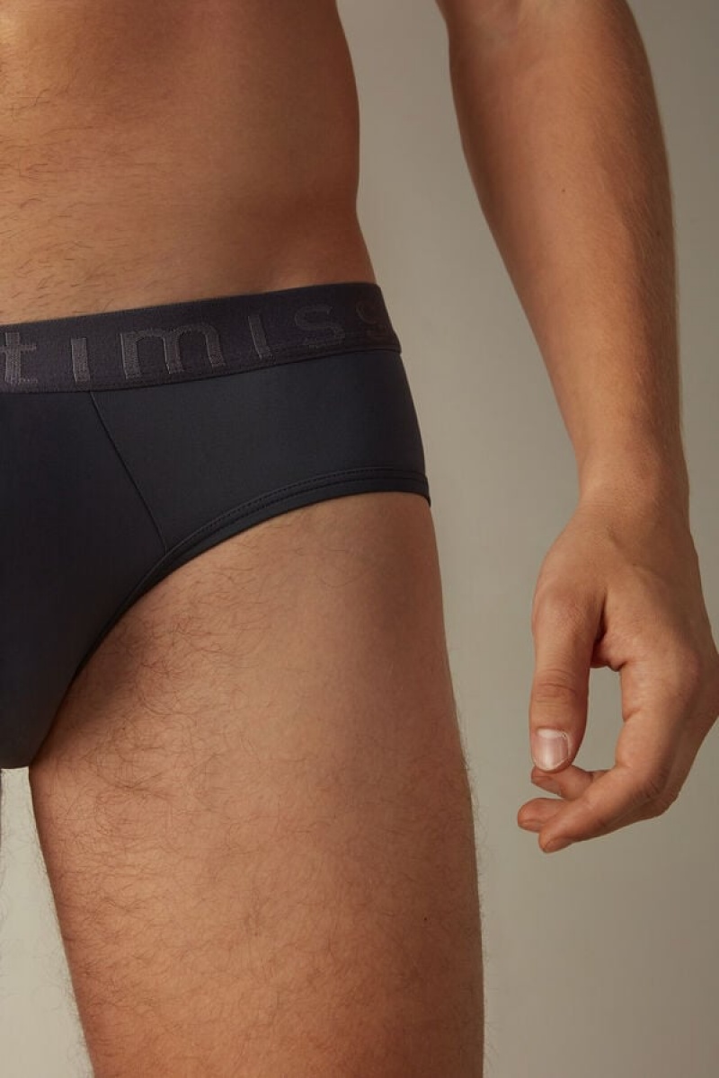 Chiloți Barbati Intimissimi Microfiber with Logo Detail Gri | RO YU2677