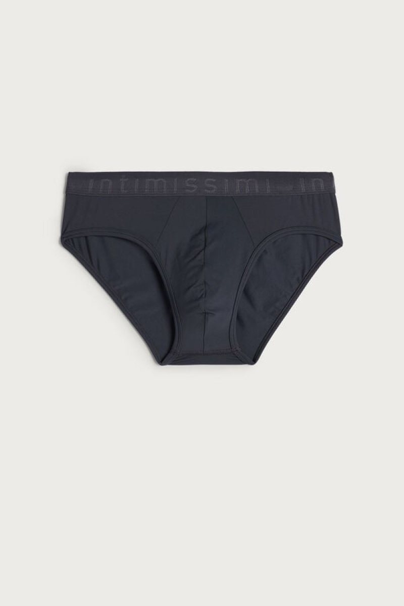 Chiloți Barbati Intimissimi Microfiber with Logo Detail Gri | RO YU2677