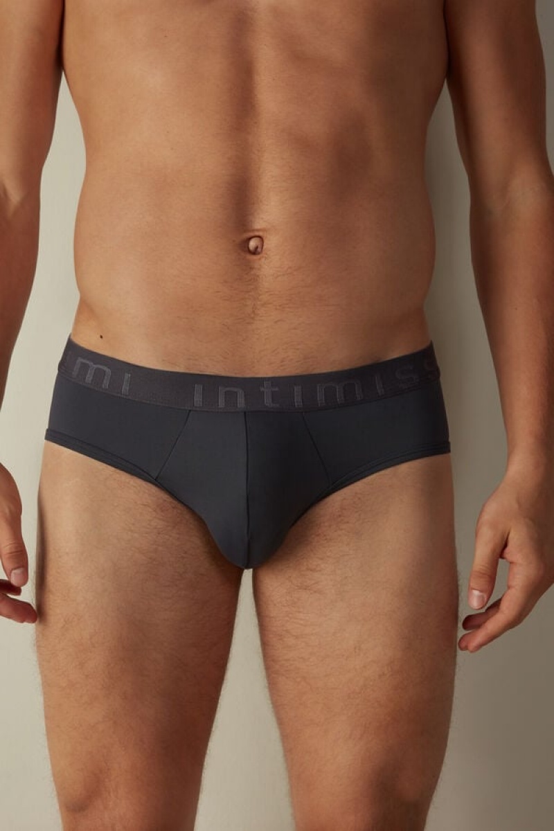 Chiloți Barbati Intimissimi Microfiber with Logo Detail Gri | RO YU2677