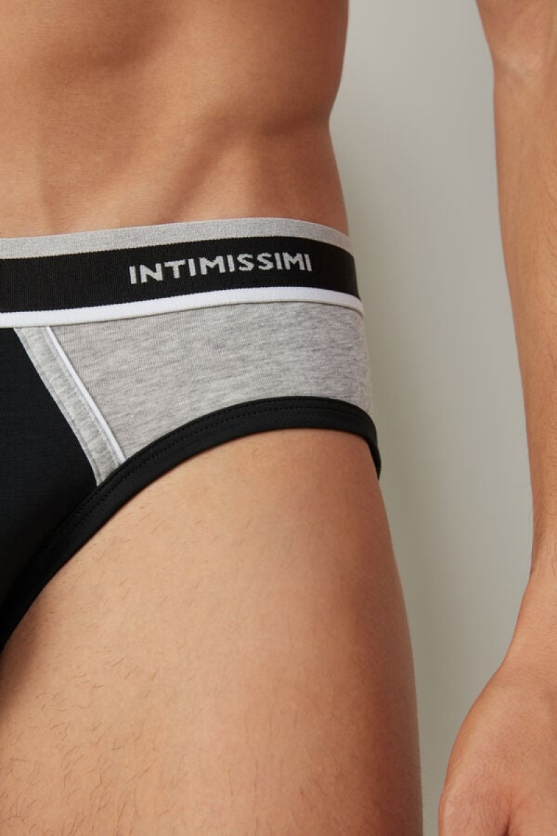 Chiloți Barbati Intimissimi Two-Tone Stretch Supima® Bumbac Negrii Gri Deschis | RO XF2688