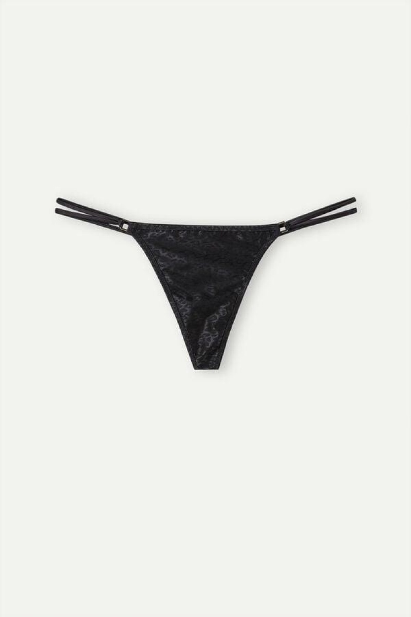 Chiloți Dama Intimissimi Cool Minimal String Tanga Negrii | RO DN2246