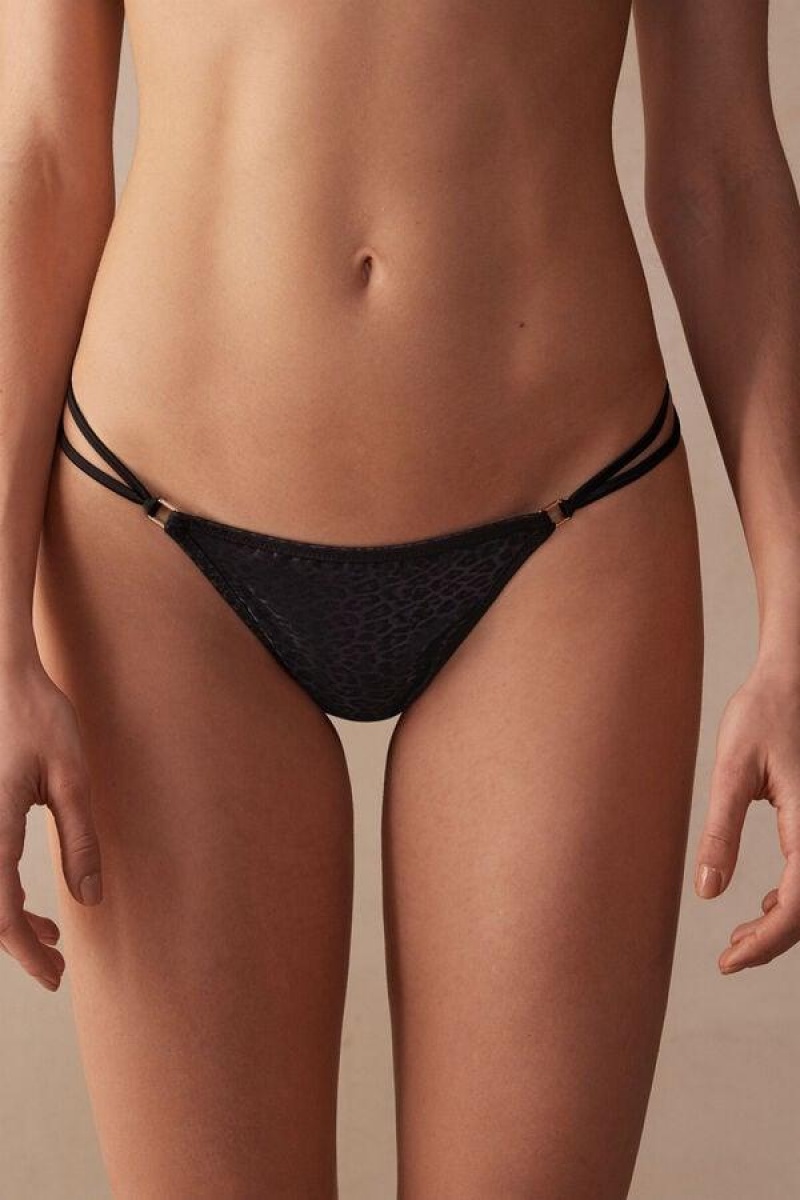 Chiloți Dama Intimissimi Cool Minimal String Tanga Negrii | RO DN2246