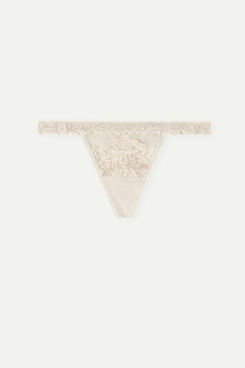 Chiloți Dama Intimissimi Pretty Flowers String Tanga Roz | RO PQ2269