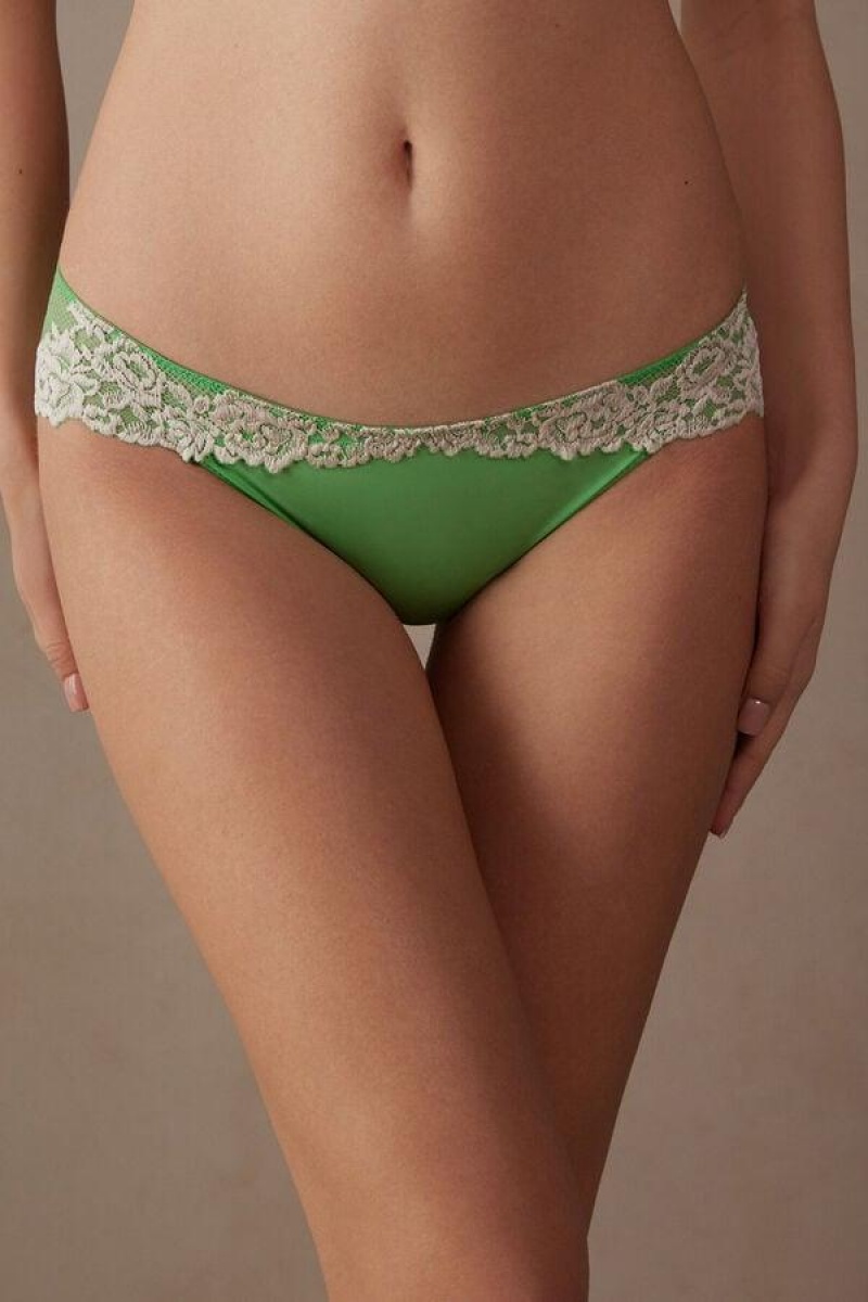 Chiloți Dama Intimissimi Pretty Flowers Verde Menta Albi | RO CE2356