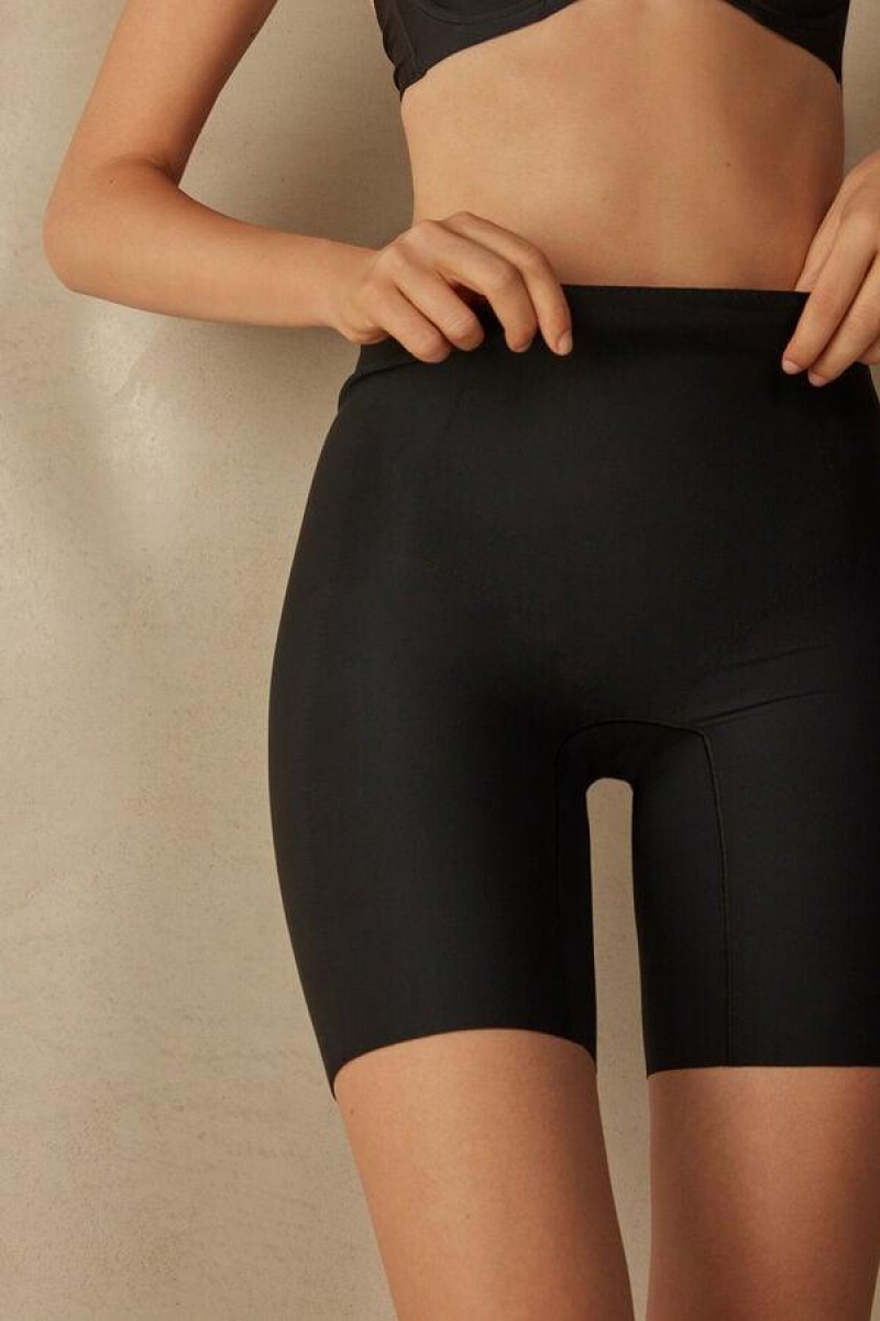 Chiloți Dama Intimissimi Raw-Cut Microfiber Shorts Negrii | RO QZ2325