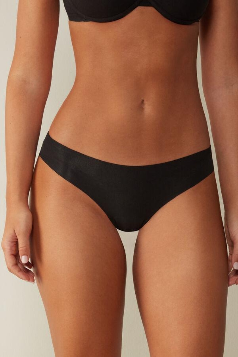 Chiloți Dama Intimissimi Seamless Supima® Bumbac Brazilian Negrii | RO CE2564