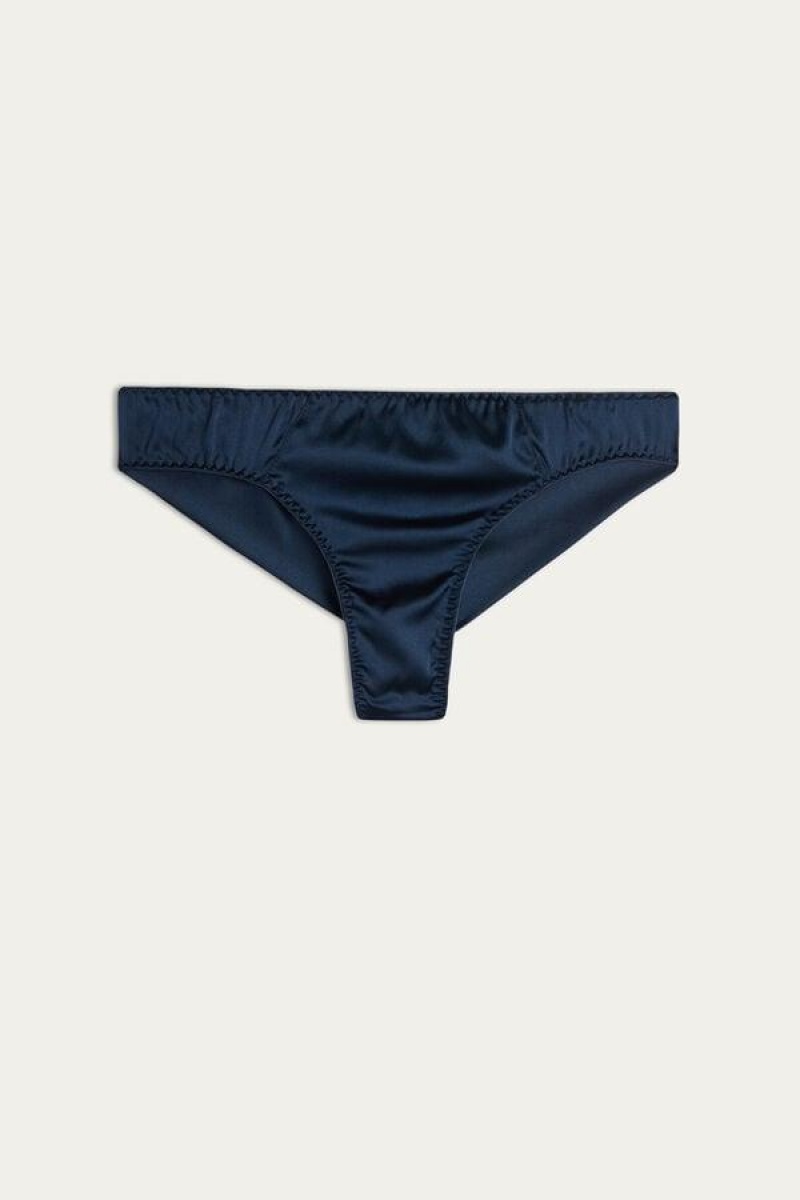 Chiloți Dama Intimissimi Silk Cheeky Briefs Albastri | RO JJ2517