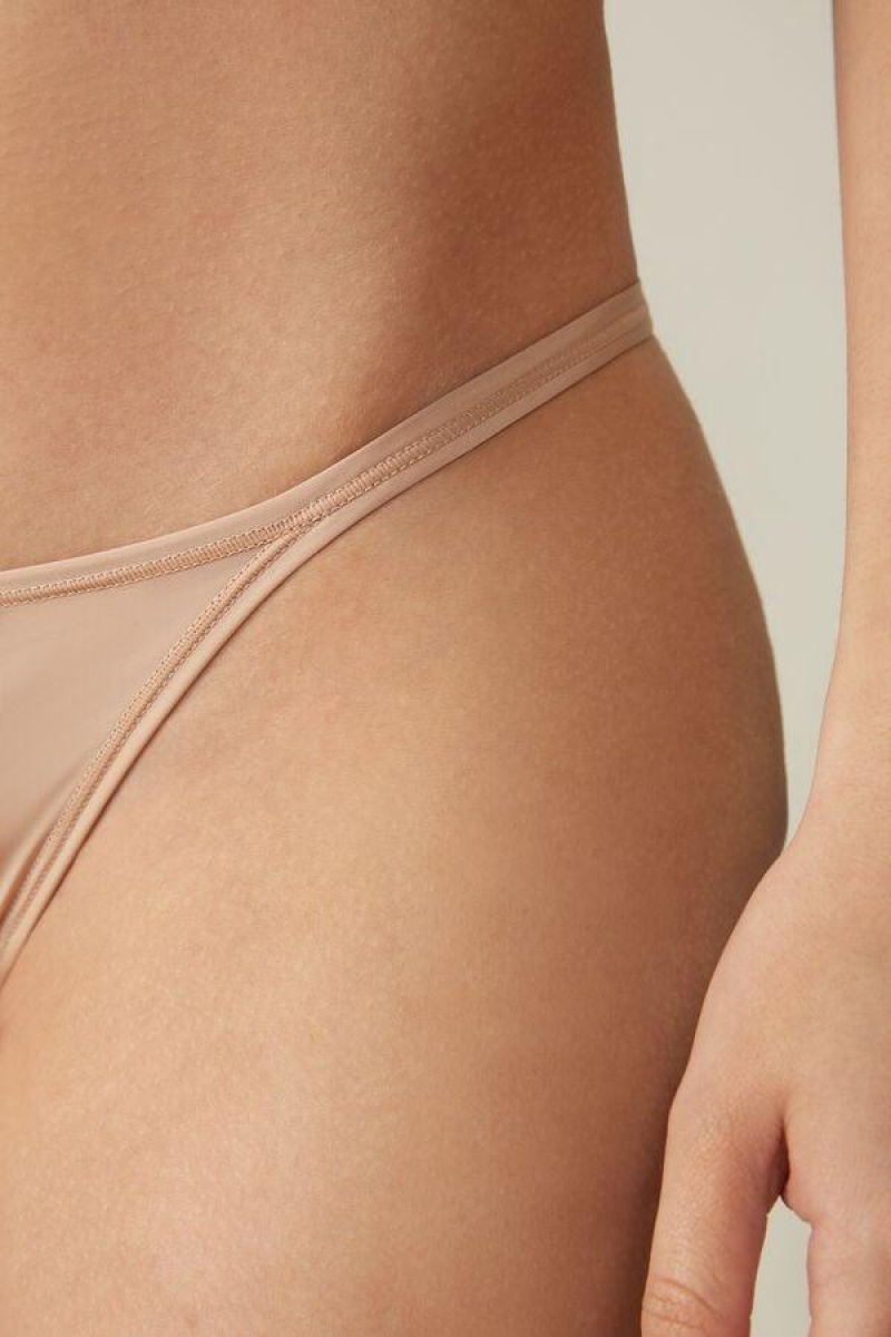 Chiloți Dama Intimissimi Tanga with Ultralight Microfiber Straps Bej | RO IS2293