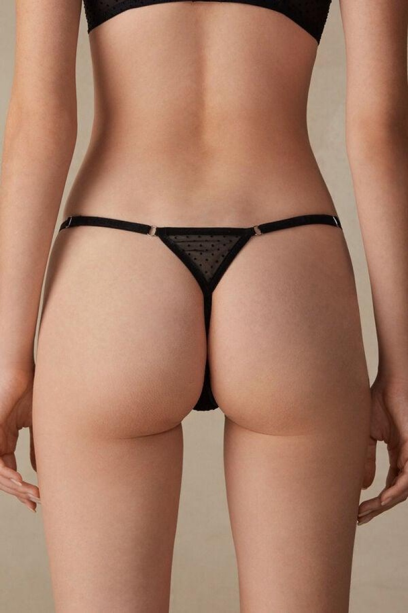 Chiloți Dama Intimissimi Time to Shine String Tanga Negrii | RO RW2263