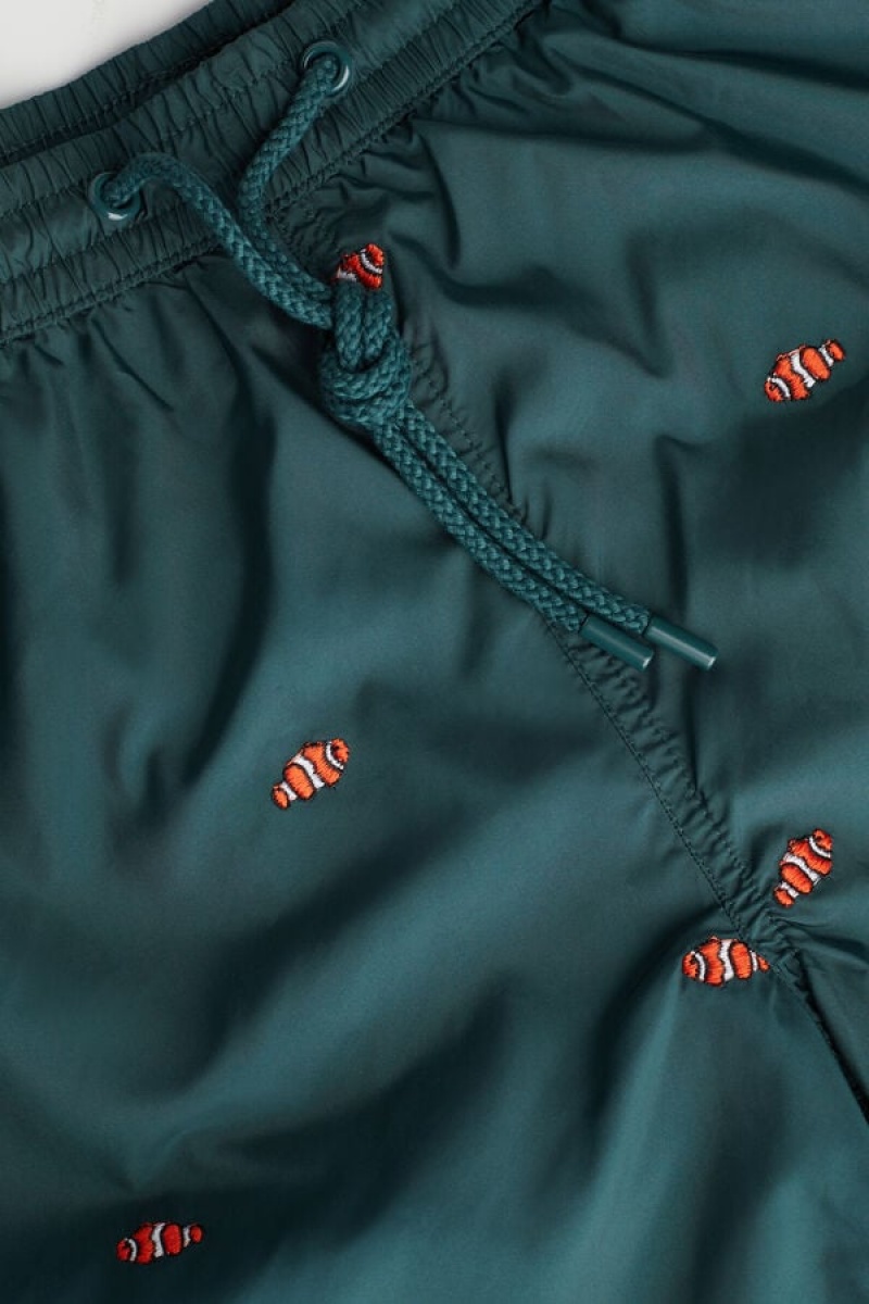 Costum Competitie Barbati Intimissimi Embroidered Clownfish Verzi Inchis | RO FM2740