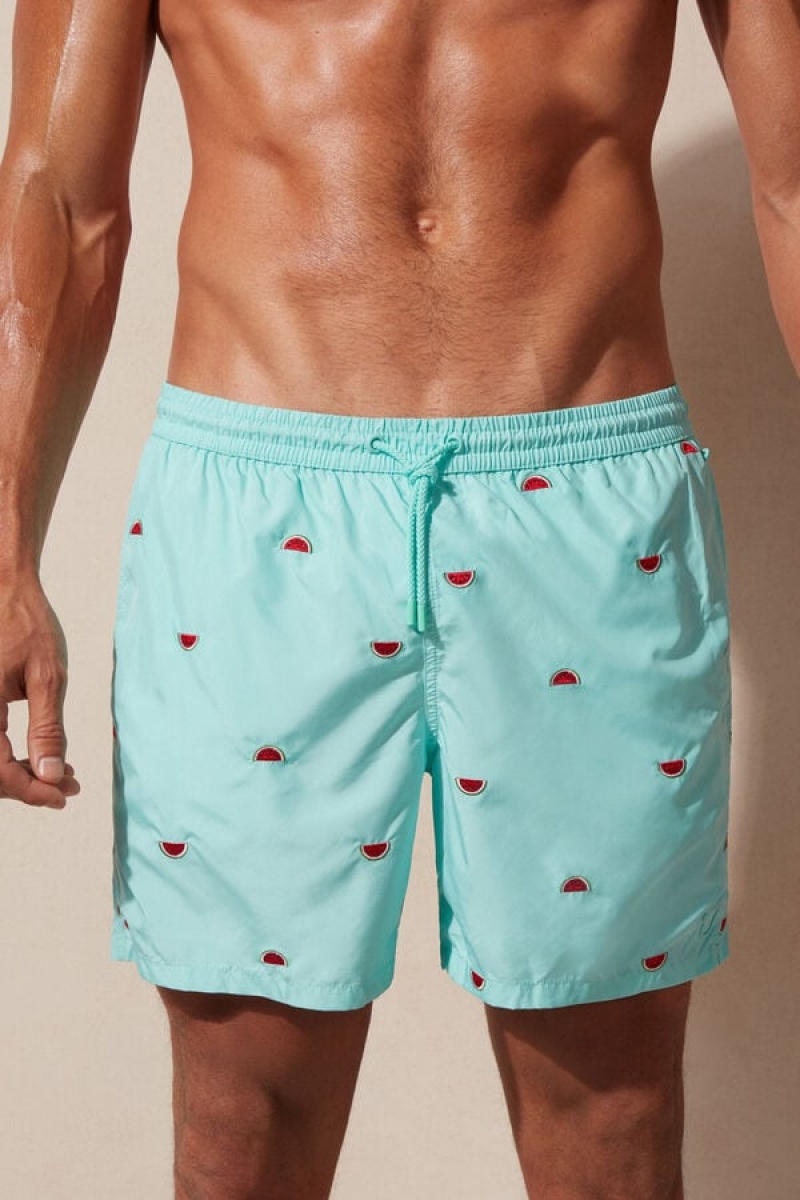 Costum Competitie Barbati Intimissimi Embroidered Watermelon Turcoaz Deschis Verzi | RO CE2758