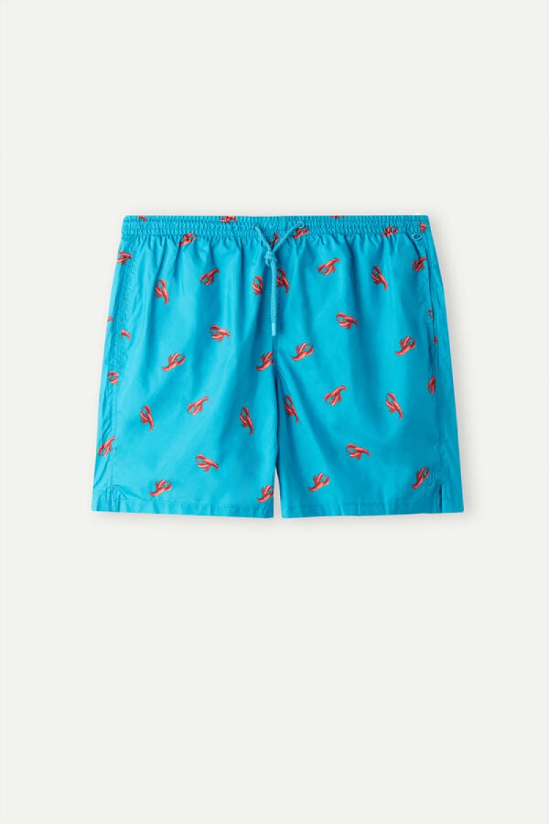 Costum Competitie Barbati Intimissimi Lobster Print Paon Albastri | RO MA2754