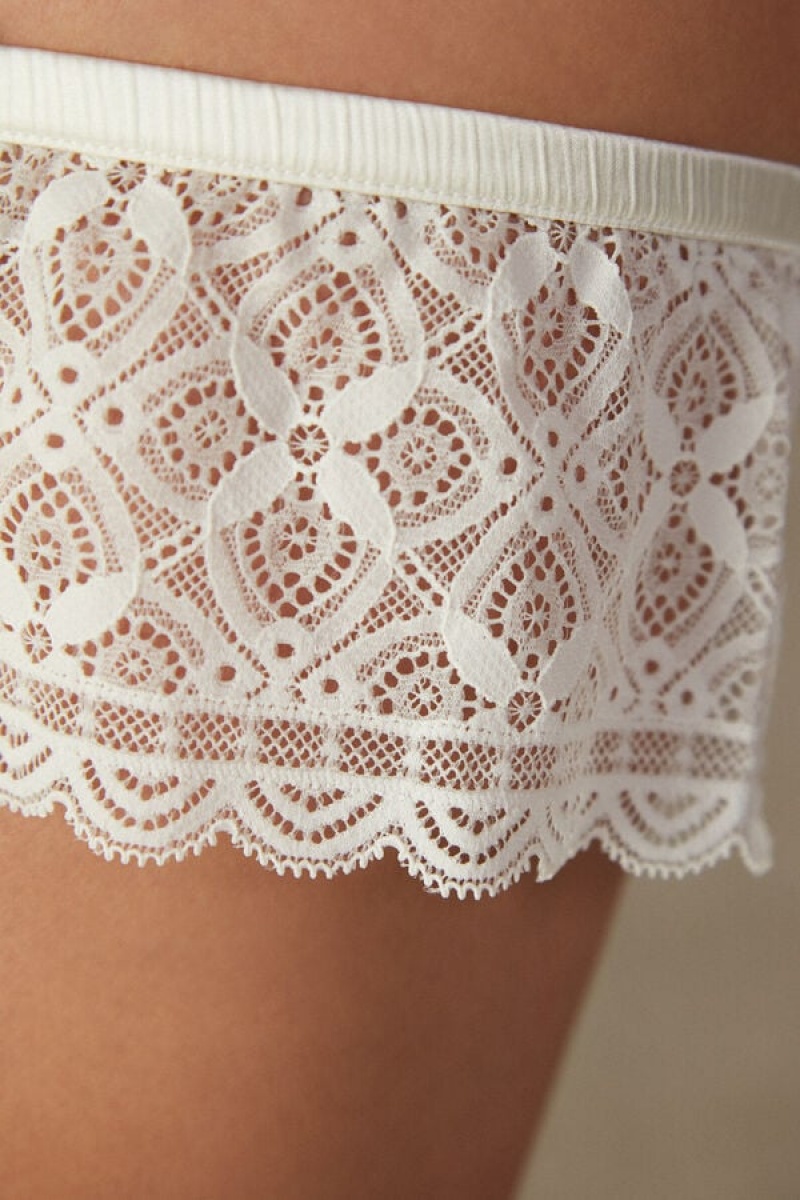 Lenjerie Dama Intimissimi Dantela Garter Albi | RO VD1892