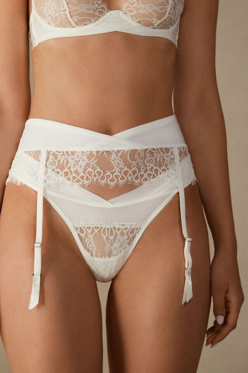 Lenjerie Dama Intimissimi Eternal Love Garter Belt Albi | RO BC1893