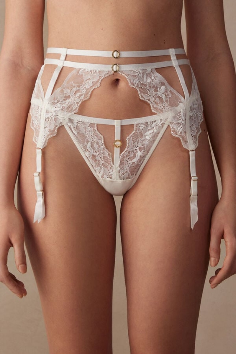 Lenjerie Dama Intimissimi Fearless Femininity Garter Belt Albi | RO EX1898