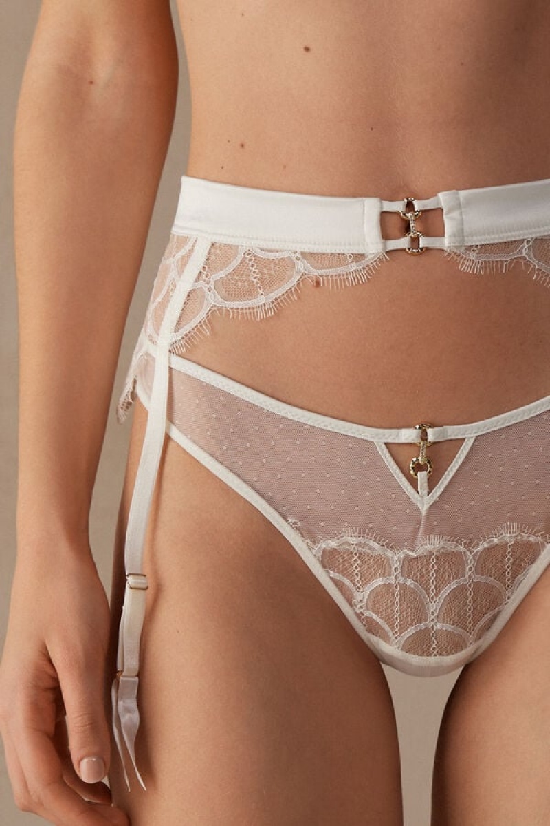 Lenjerie Dama Intimissimi Pure Charme Garter Belt Albi | RO RW1899