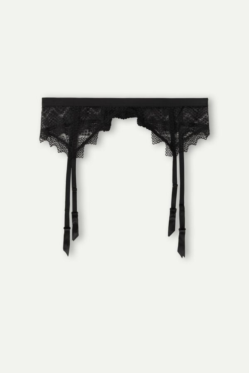 Lenjerie Dama Intimissimi Urban Nomad Garter Belt Negrii | RO NB1894