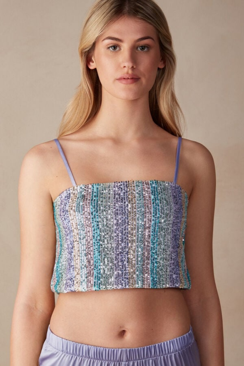 Maiou Dama Intimissimi Miami Nights Sequin Crop Colorati | RO ZG1759