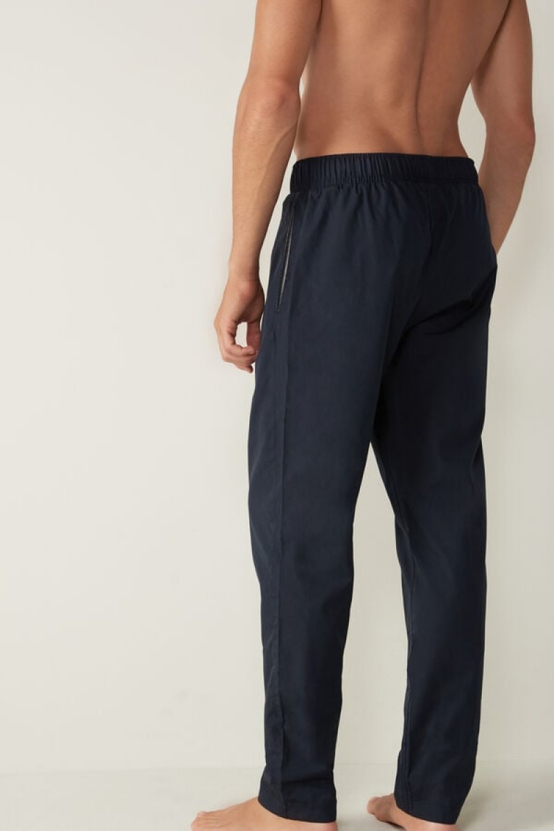 Pantaloni Barbati Intimissimi in Bumbac Cloth Albastri | RO WY2965