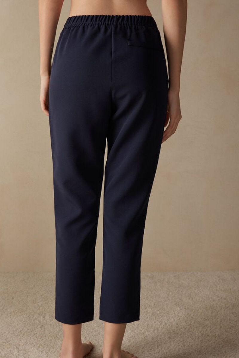 Pantaloni Dama Intimissimi Trousers with Pockets Albastri | RO KI1783