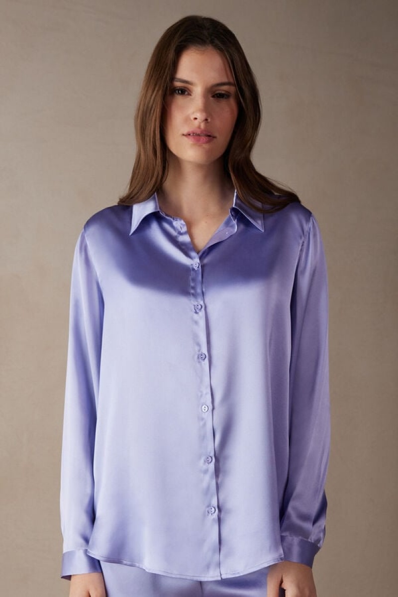 Pantofi Haltere Dama Intimissimi Silk Shirt Lavanda | RO HK1833