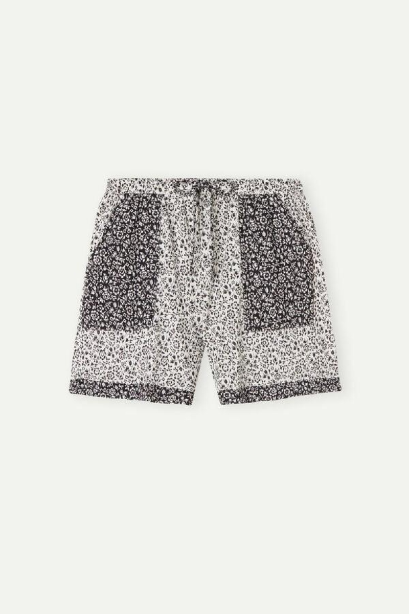 Pijama Dama Intimissimi A Floral Affair Bumbac Shorts Galbeni Deschis | RO AP1984