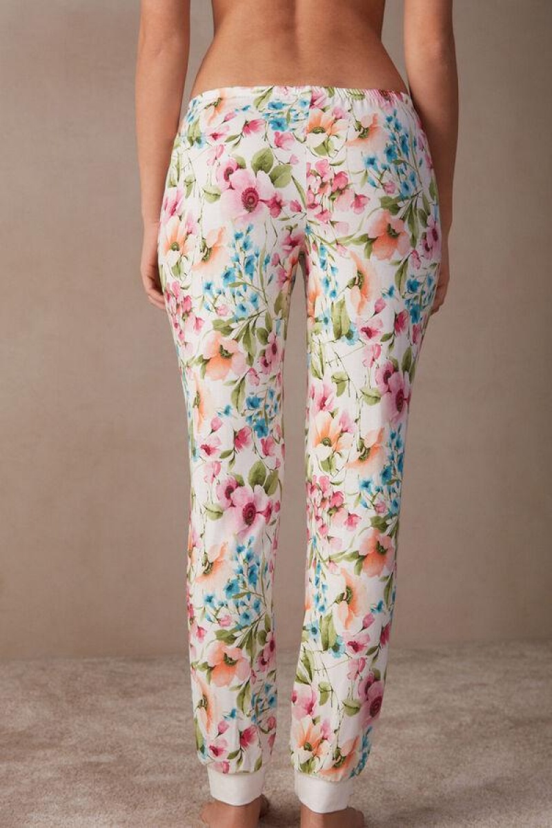 Pijama Dama Intimissimi Botanical Lyrics Full Length Modal Pants Albi | RO AP2036