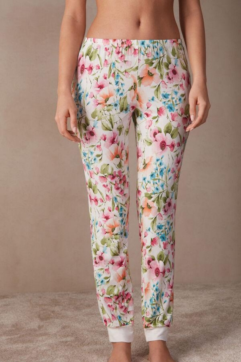 Pijama Dama Intimissimi Botanical Lyrics Full Length Modal Pants Albi | RO AP2036