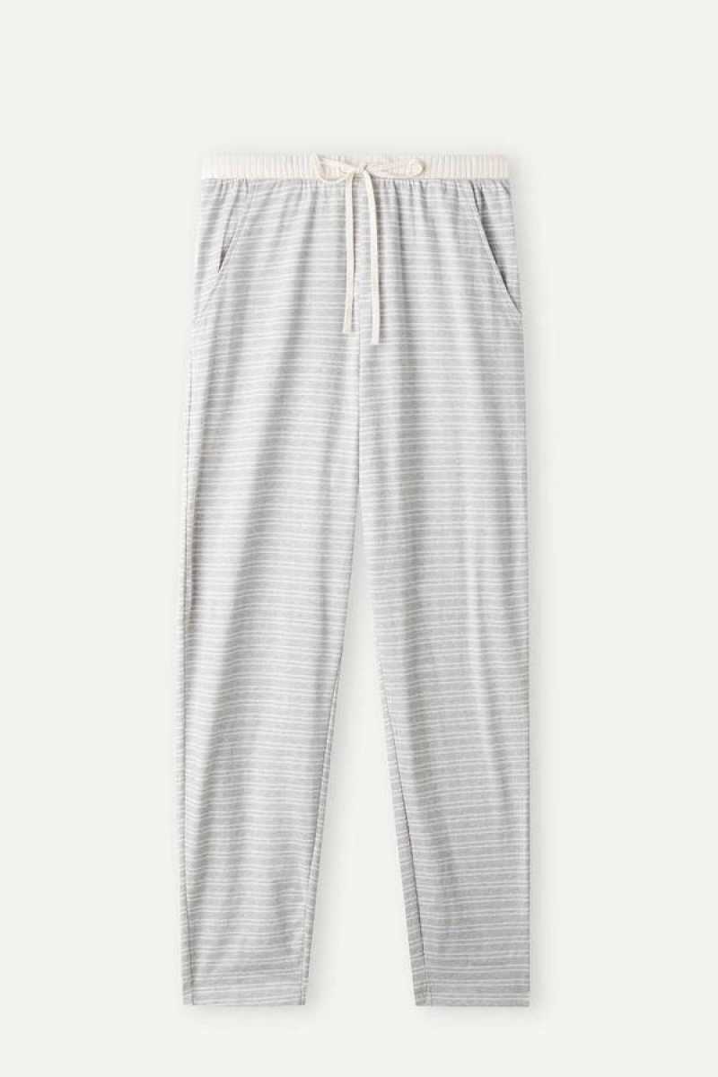 Pijama Dama Intimissimi Casual Sunday Full Length Pants Gri Galbeni Deschis Bej | RO PQ2035