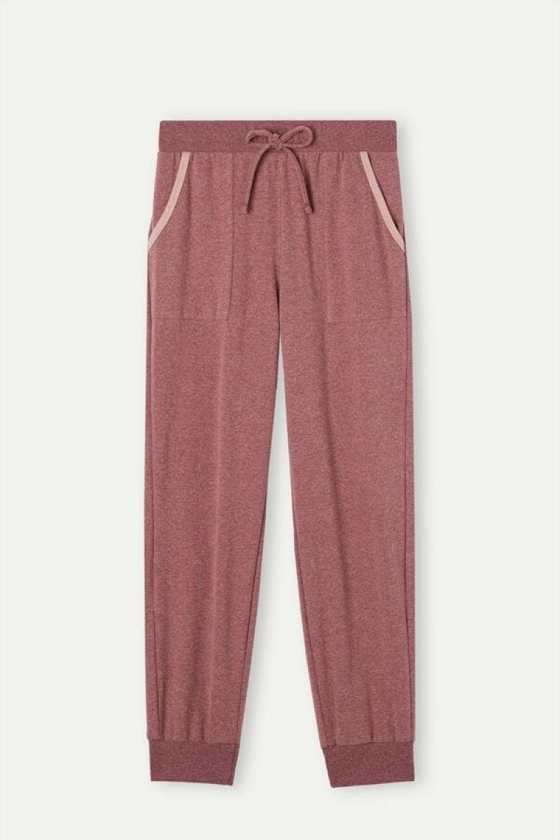 Pijama Dama Intimissimi Iarnă Candies Full Length Cuffed Pants Roz Inchis | RO MA2051