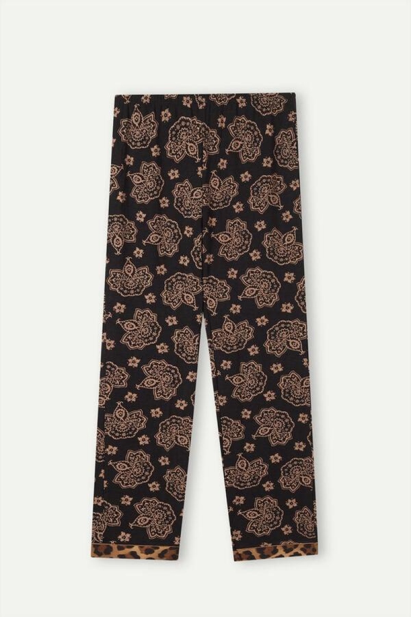 Pijama Dama Intimissimi Lady Animalier Modal Pants Negrii | RO WY2053