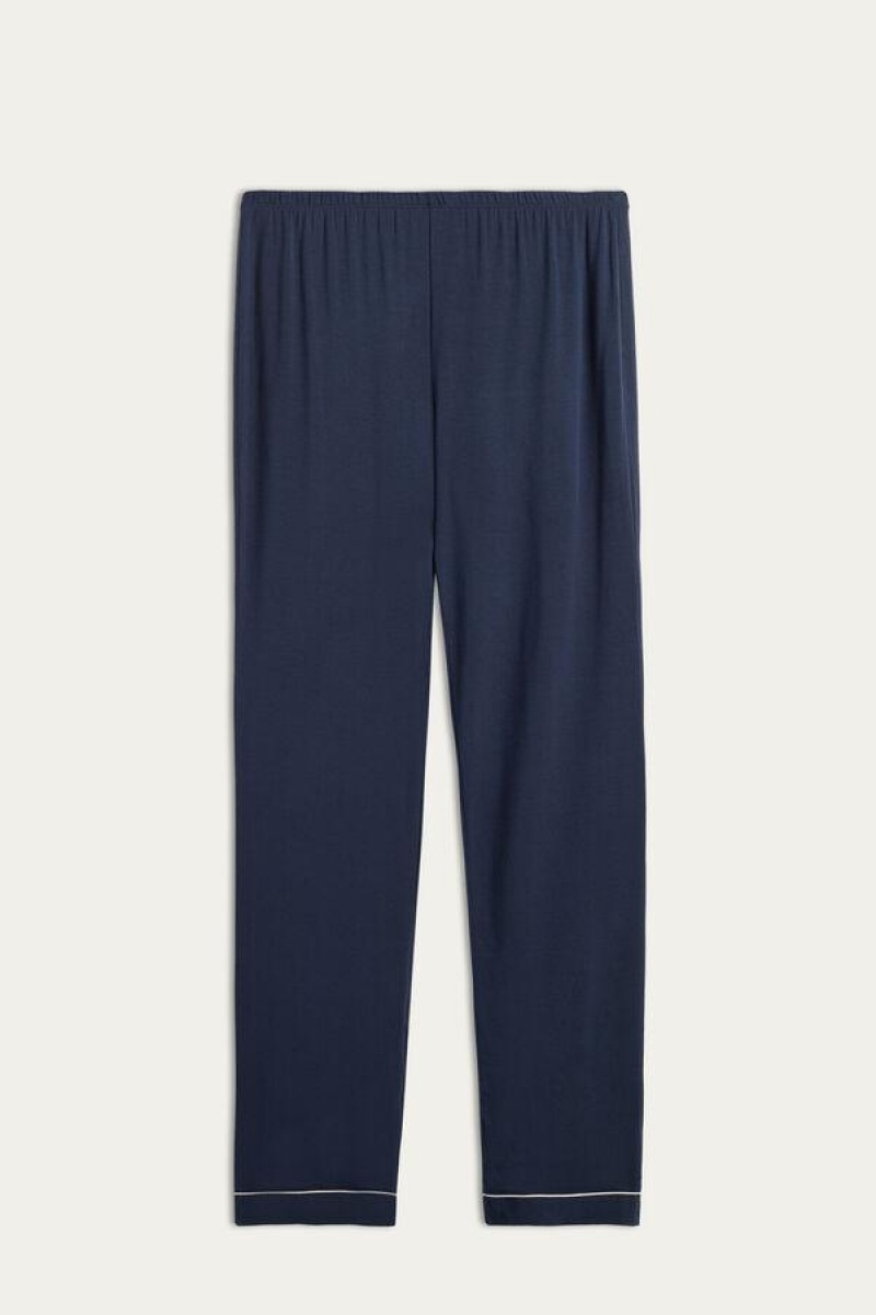 Pijama Dama Intimissimi Long Micromodal Trousers Albastri | RO DN2012