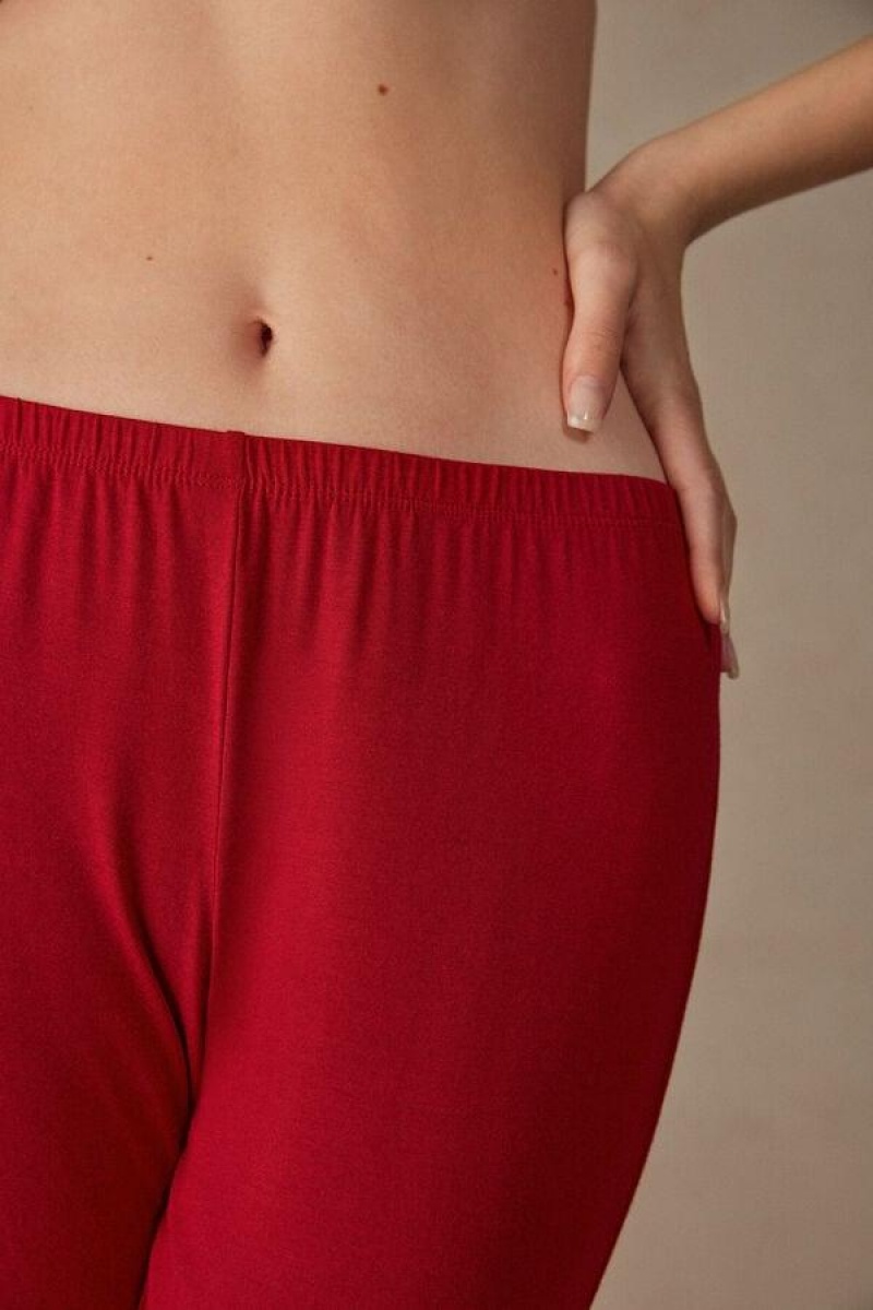 Pijama Dama Intimissimi Long Micromodal Trousers Rosii | RO FM2013