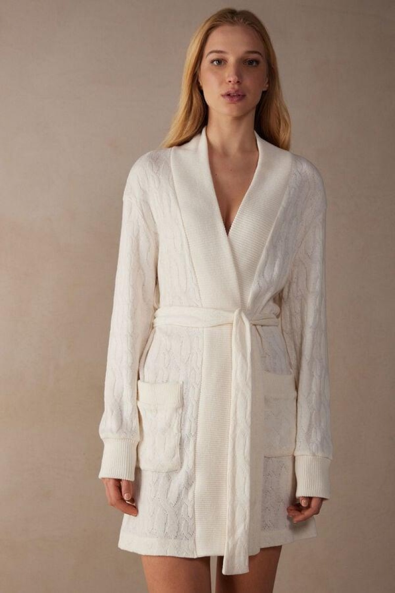 Pijama Dama Intimissimi Lost in Fields Braided Robe Albi | RO GL2196