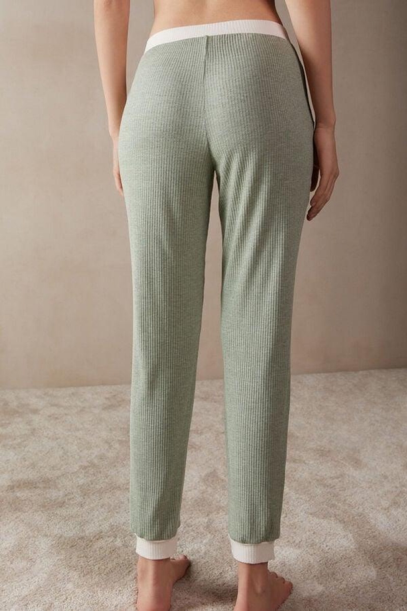 Pijama Dama Intimissimi Lost in Fields Full Length Pants in Modal Verzi | RO SO2037