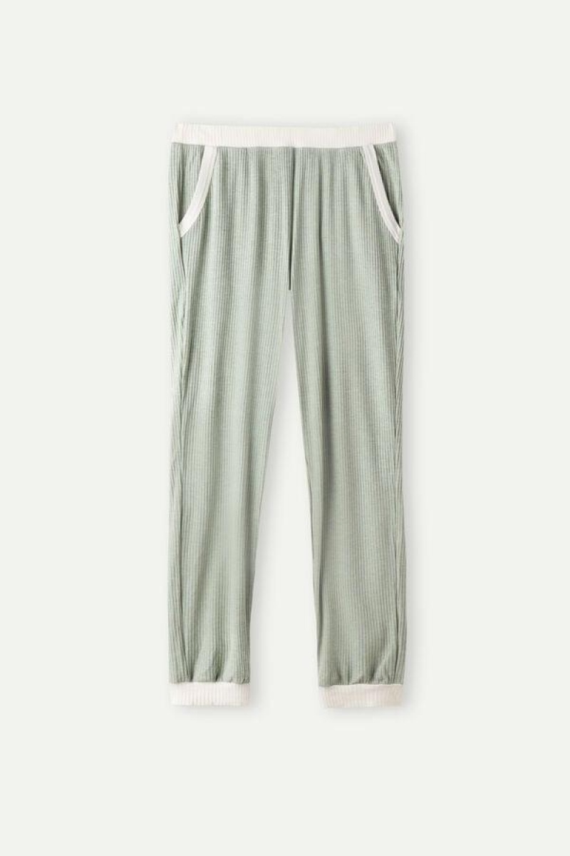 Pijama Dama Intimissimi Lost in Fields Full Length Pants in Modal Verzi | RO SO2037