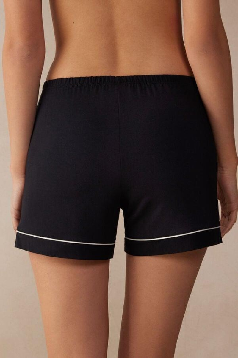 Pijama Dama Intimissimi Modal Shorts with Contrast Trim Negrii | RO JJ1964