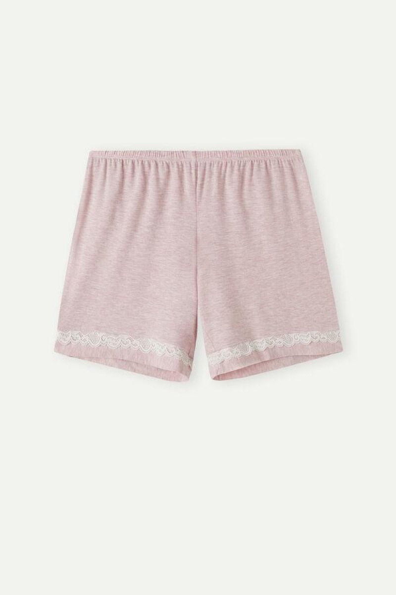 Pijama Dama Intimissimi Modal Shorts with Dantela Details Roz Deschis | RO HK1989